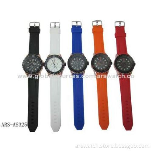 Silicone strap sports watches in Japan quartz movement
